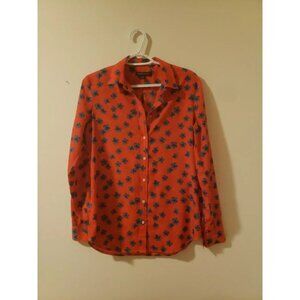 Banana Republic Polyester Bright Floral Button Down Blouse Size S.